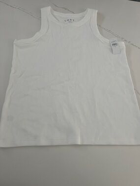 LOFT White Black and Stripe Ribbed Tank Top 3 total